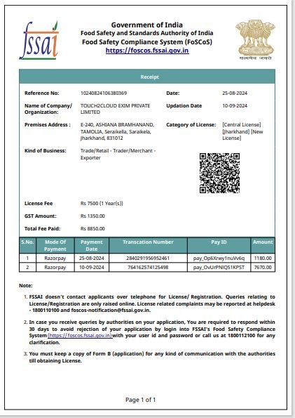 FSSAI License